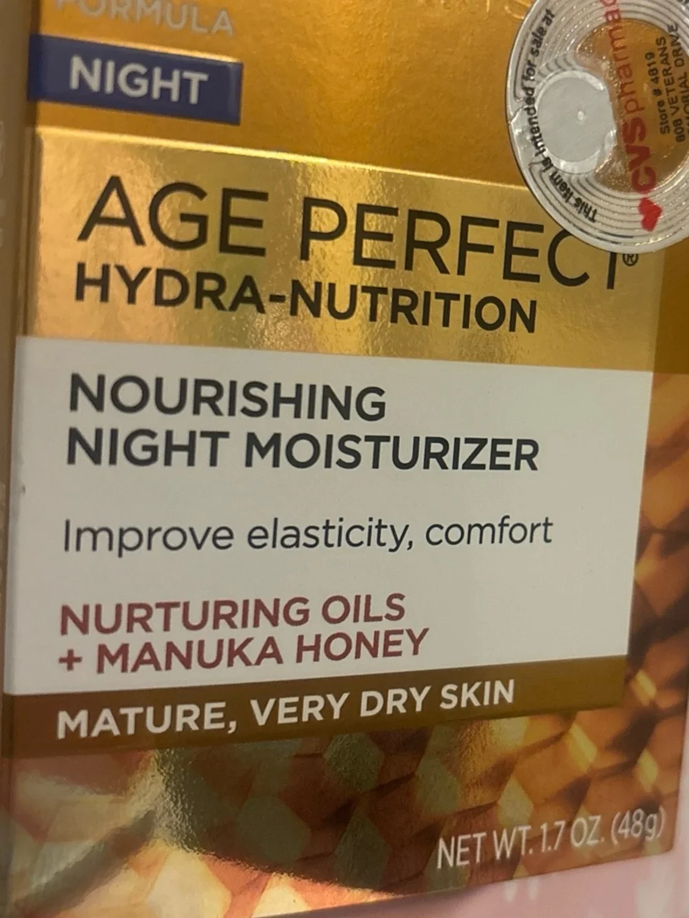 L'Oreal Age Perfect Hydra-Nutrition Night Moisturizer - Gold, White, Blue